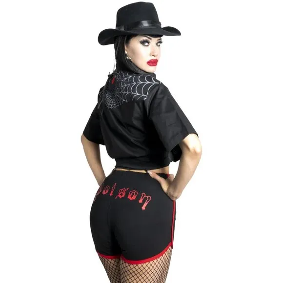 Poison Red Black Widow Running Lounge Shorts S--M-L-XL-XXL-XXXL NWT