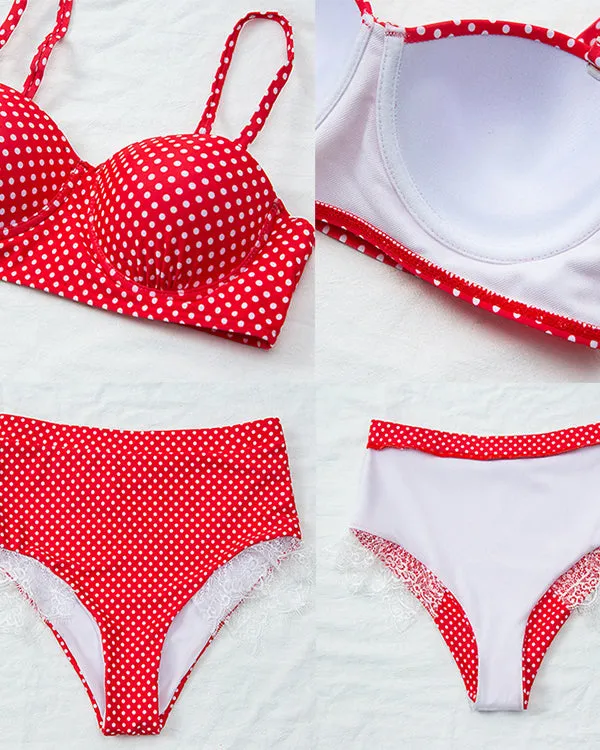Polka Dots High Waisted Bikini Sets