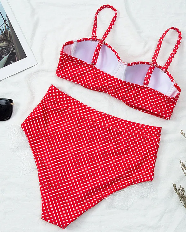 Polka Dots High Waisted Bikini Sets