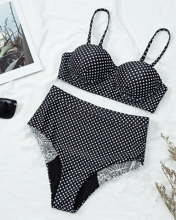 Polka Dots High Waisted Bikini Sets