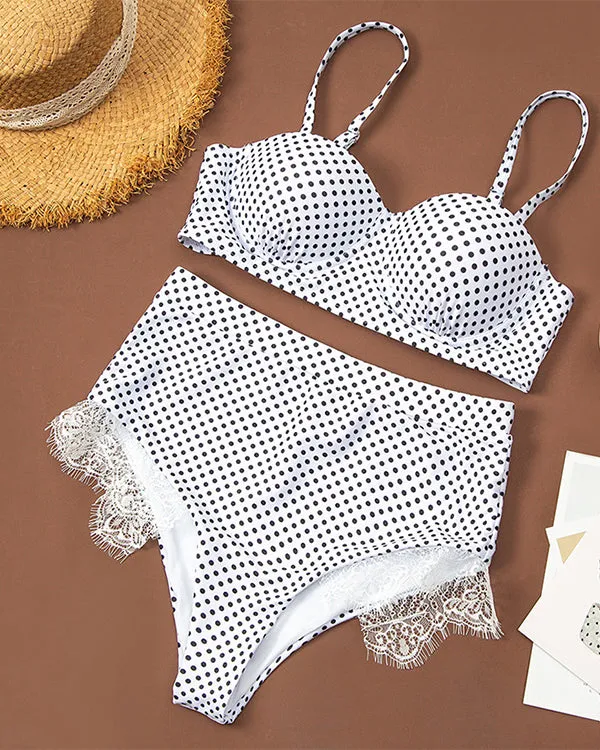 Polka Dots High Waisted Bikini Sets