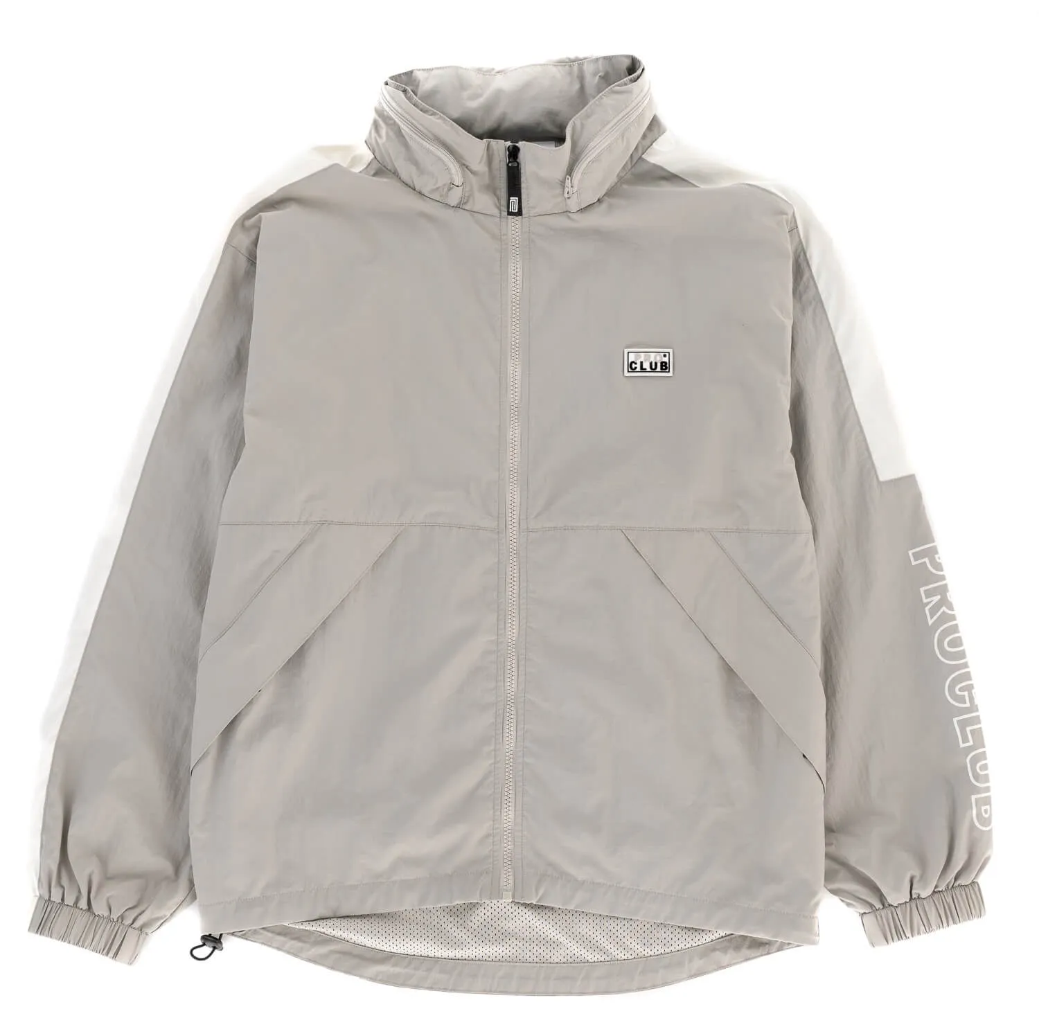 Pro Club Full Court Windbreaker Jacket - Gray/White