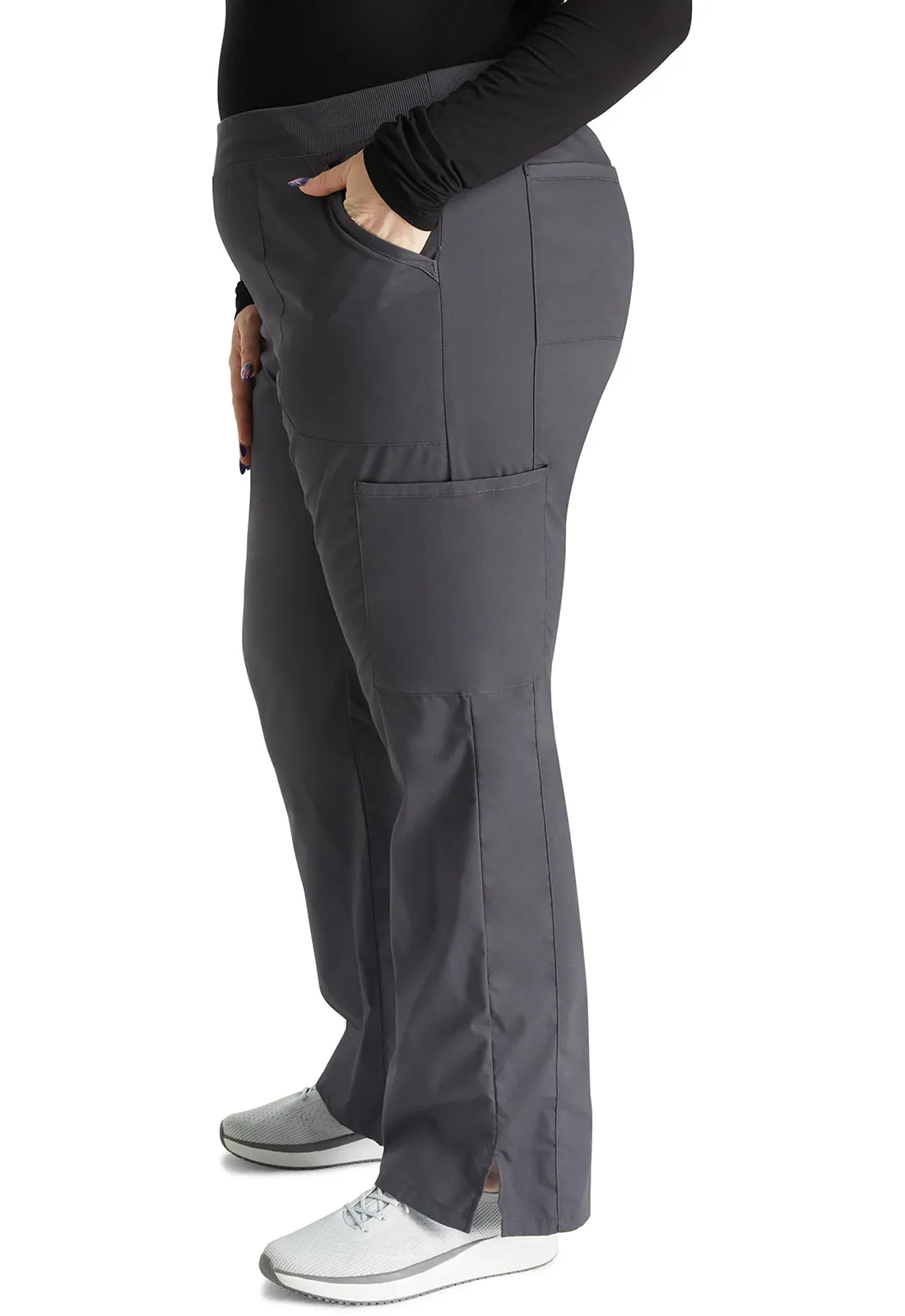 Professionals WW170 Mid Rise Straight Leg Pull-on Cargo Pants Pewter