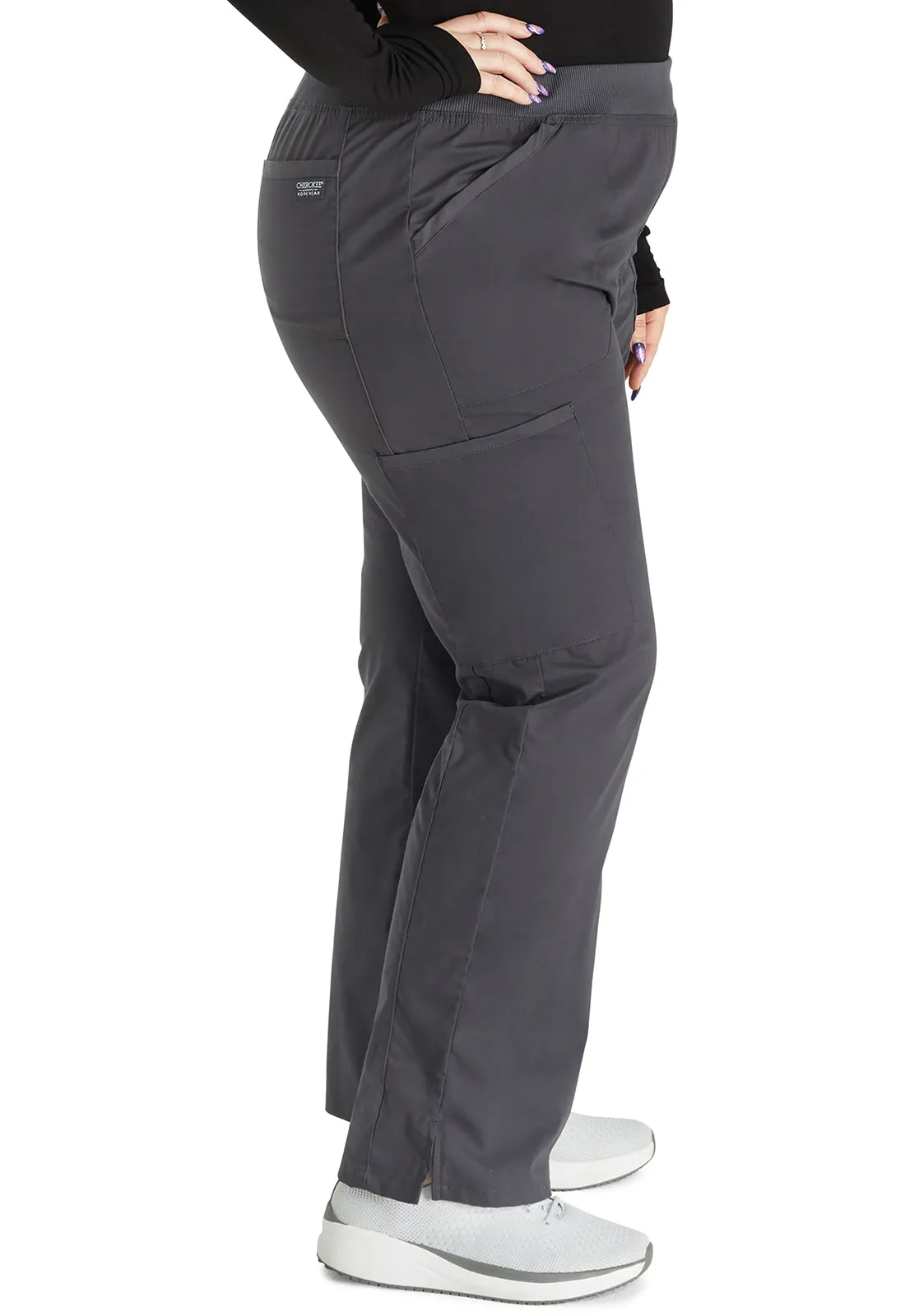 Professionals WW170 Mid Rise Straight Leg Pull-on Cargo Pants Pewter