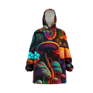 Psychedelics Shroom Forest Oversized Hoodie | Hooded Blanket Trippy Shrooms Design