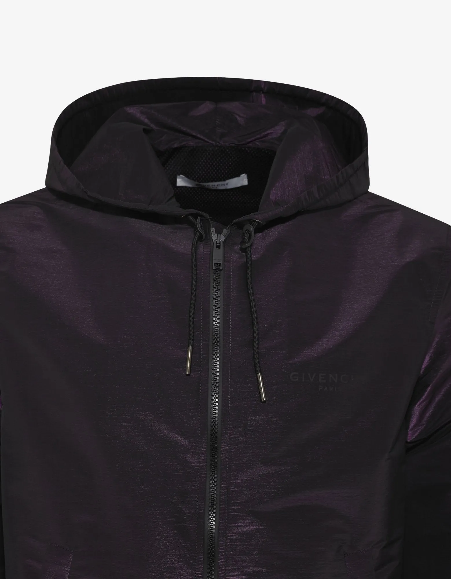 Purple Iridescent Nylon Logo Windbreaker