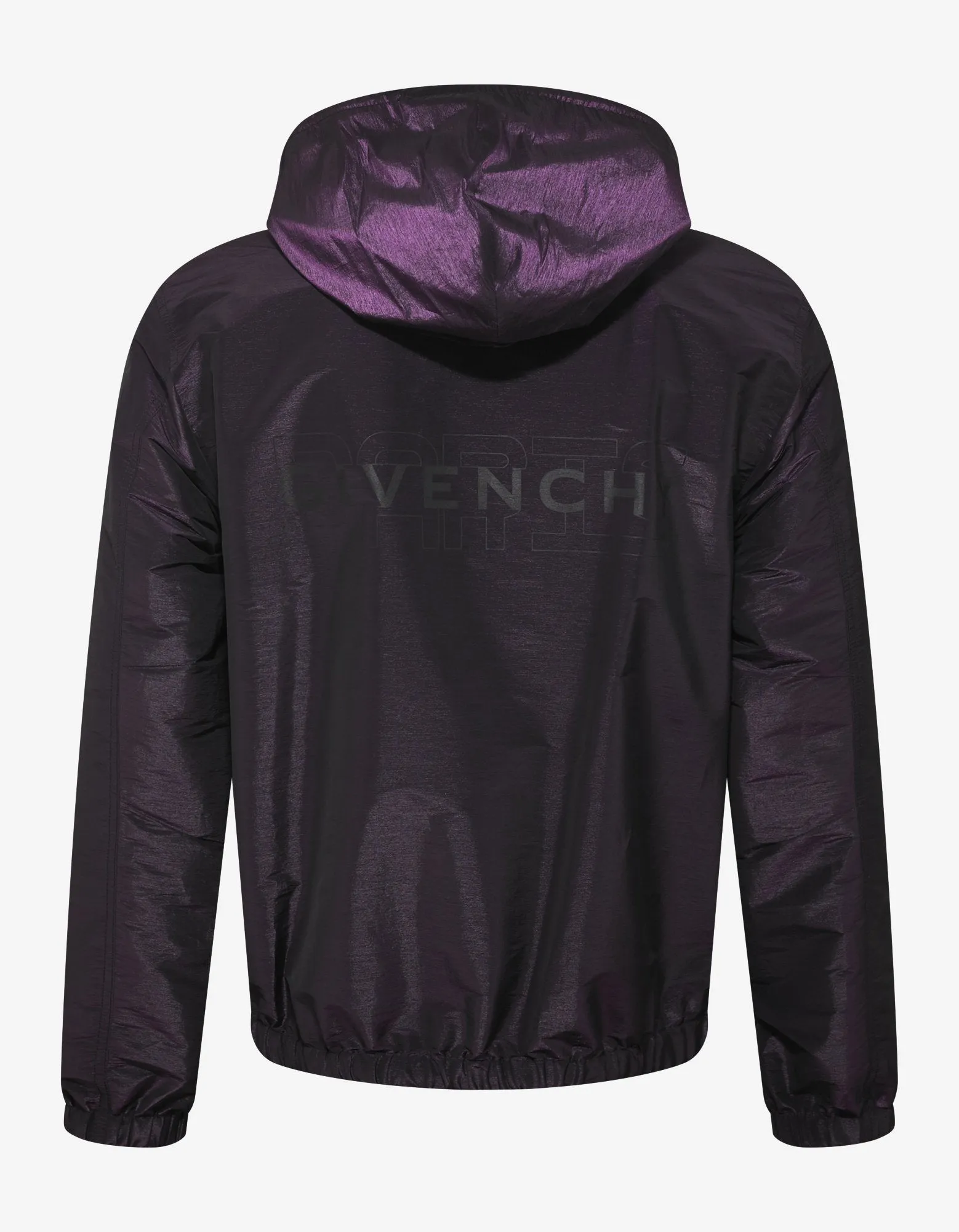 Purple Iridescent Nylon Logo Windbreaker