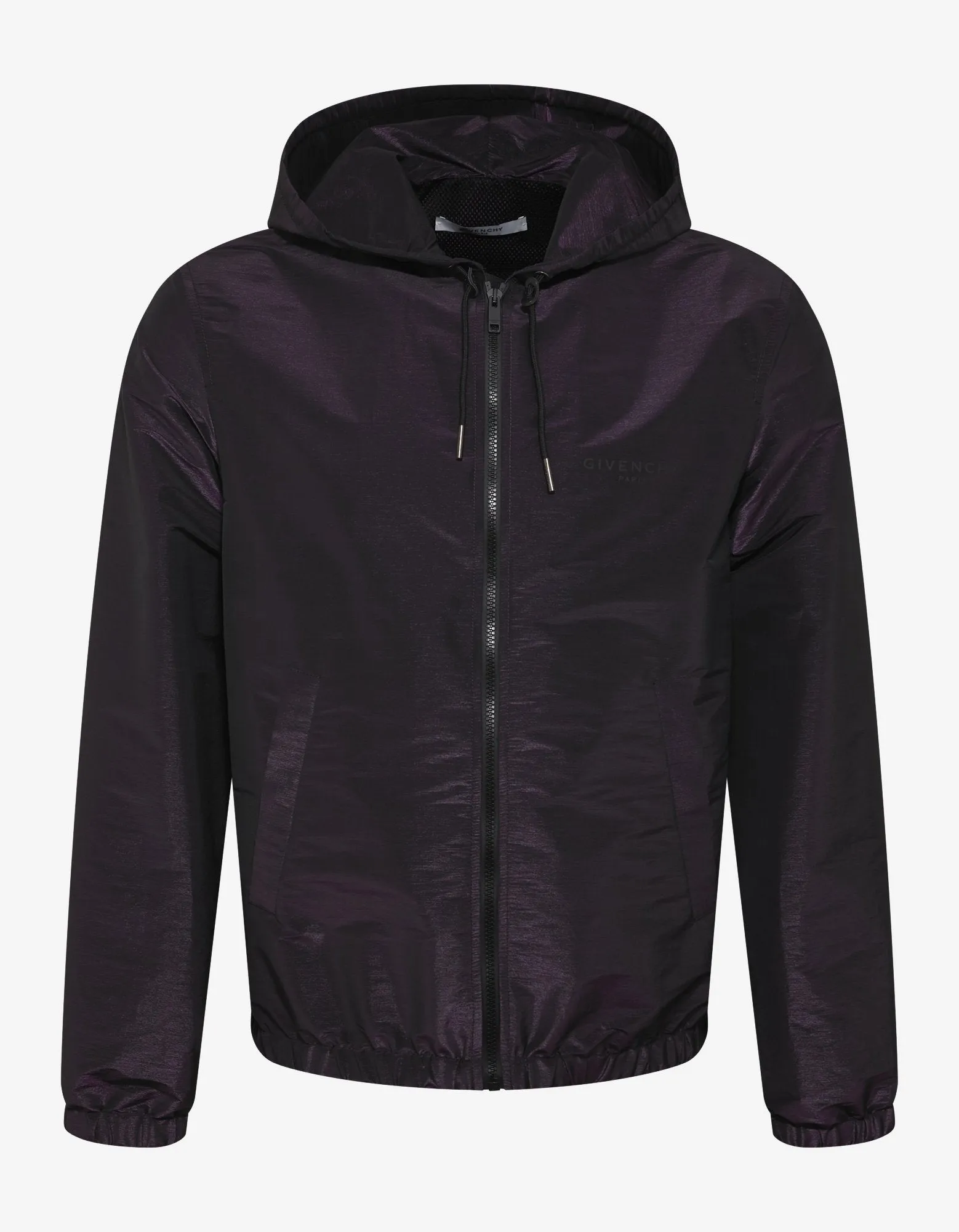 Purple Iridescent Nylon Logo Windbreaker