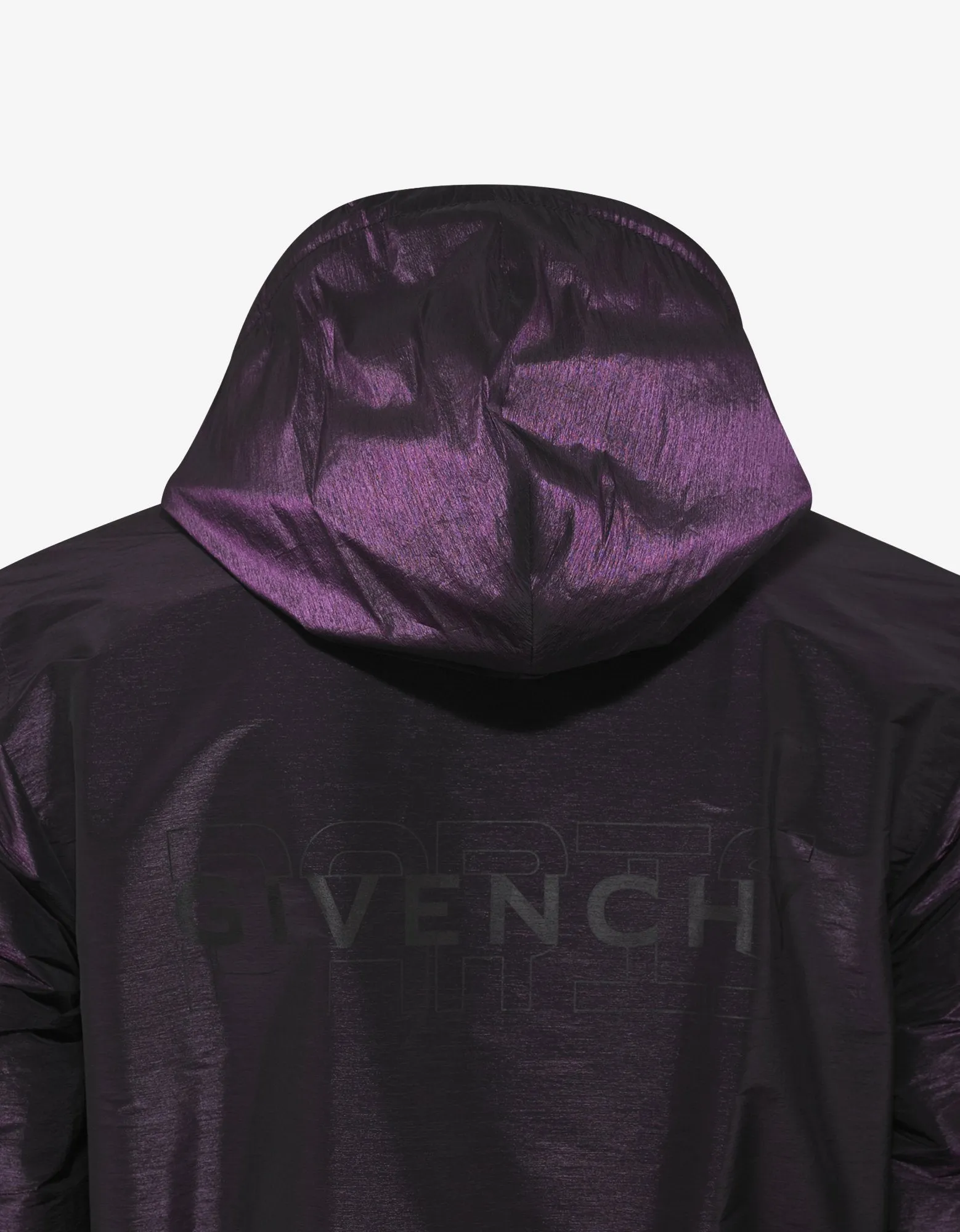 Purple Iridescent Nylon Logo Windbreaker