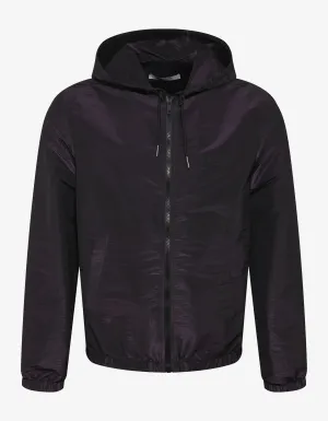Purple Iridescent Nylon Logo Windbreaker