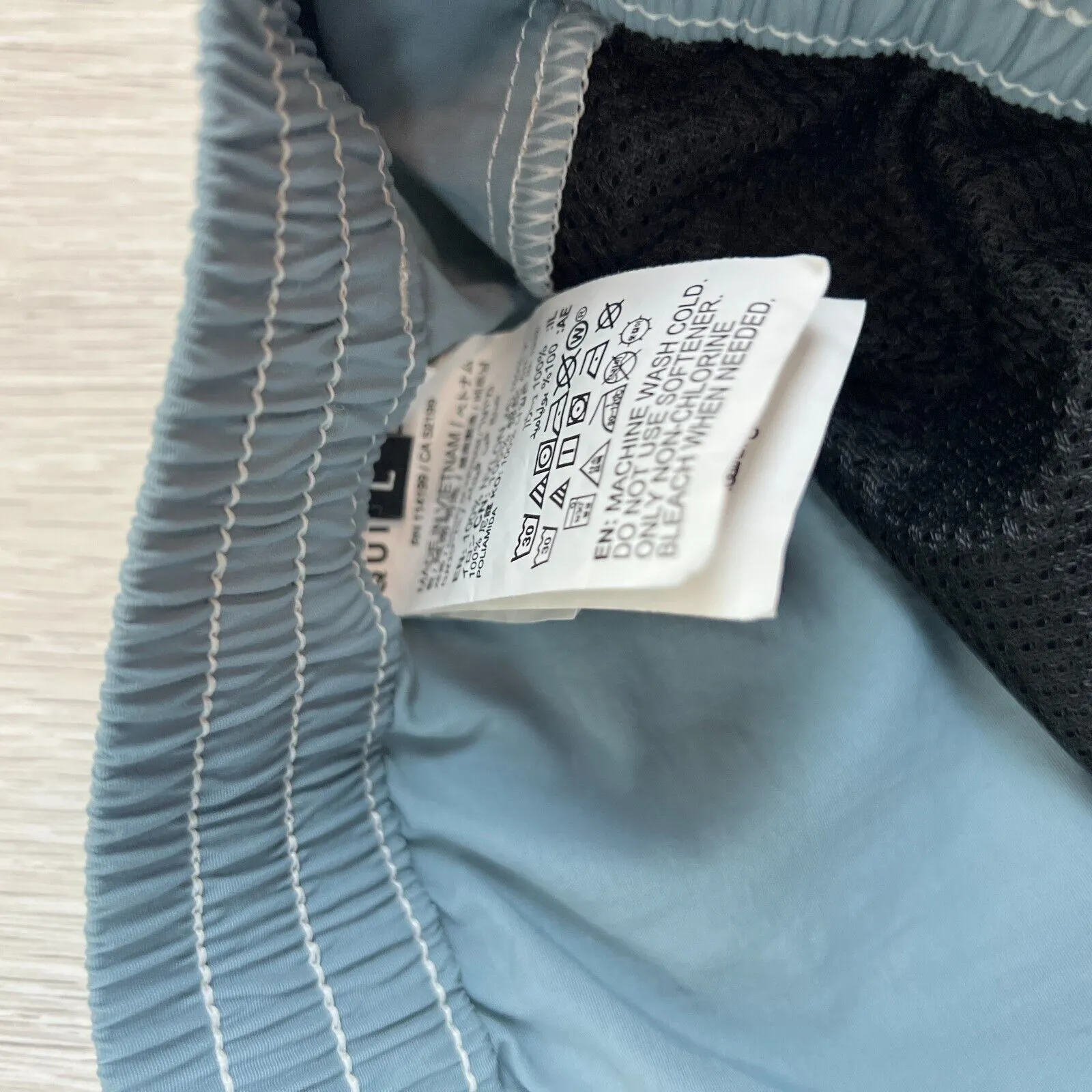 Quiksilver Mens Blue-Grey Swim Shorts Boardies Size Large