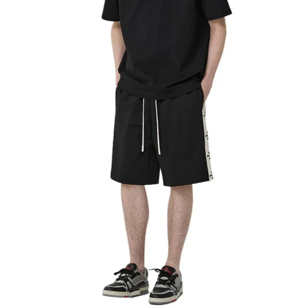 "Cross Print Cotton Sports" Shorts