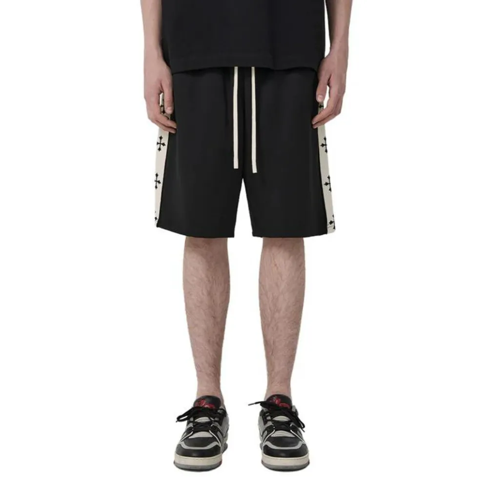 "Cross Print Cotton Sports" Shorts