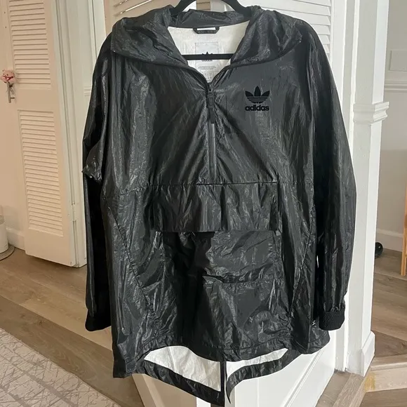 Rare Adidas Originals High Shine Hooded Waterproof Jackets Women’s Size S