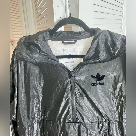 Rare Adidas Originals High Shine Hooded Waterproof Jackets Women’s Size S