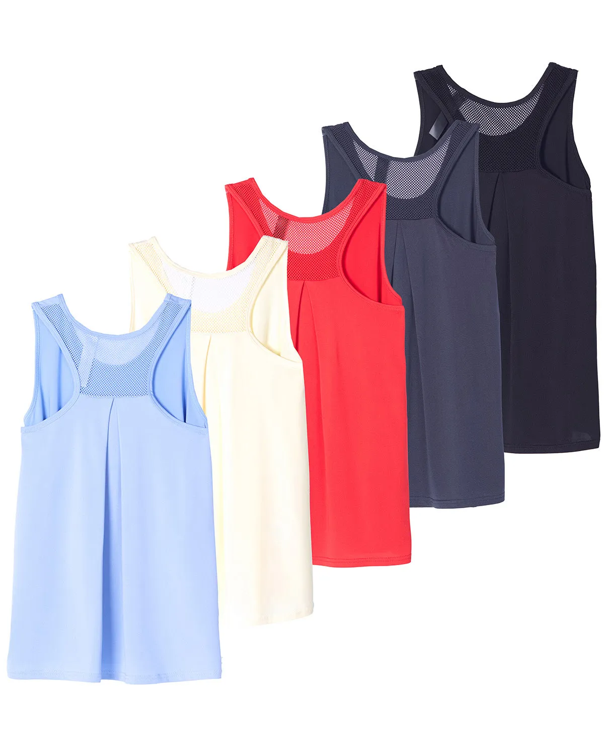 Real Essentials Ladies Racerback Workout Mesh Tank Top