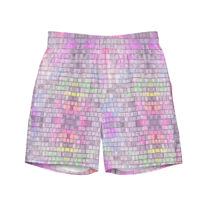 Recycled Material Swim Trunks ( Secret Internal Pocket)- "Disco Kitty" Design