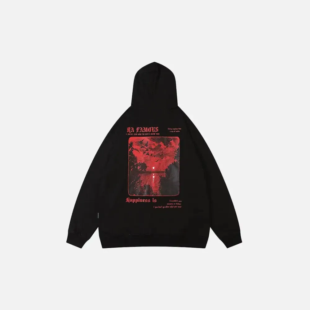 Red Moon Hoodie from Y2K Streetwear for Comfort and Durability