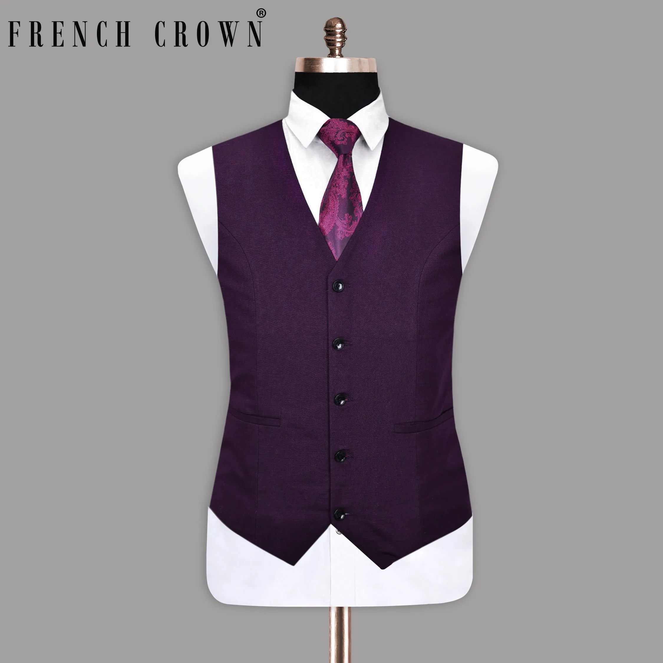 Revolver Violet Luxurious Linen Waistcoat