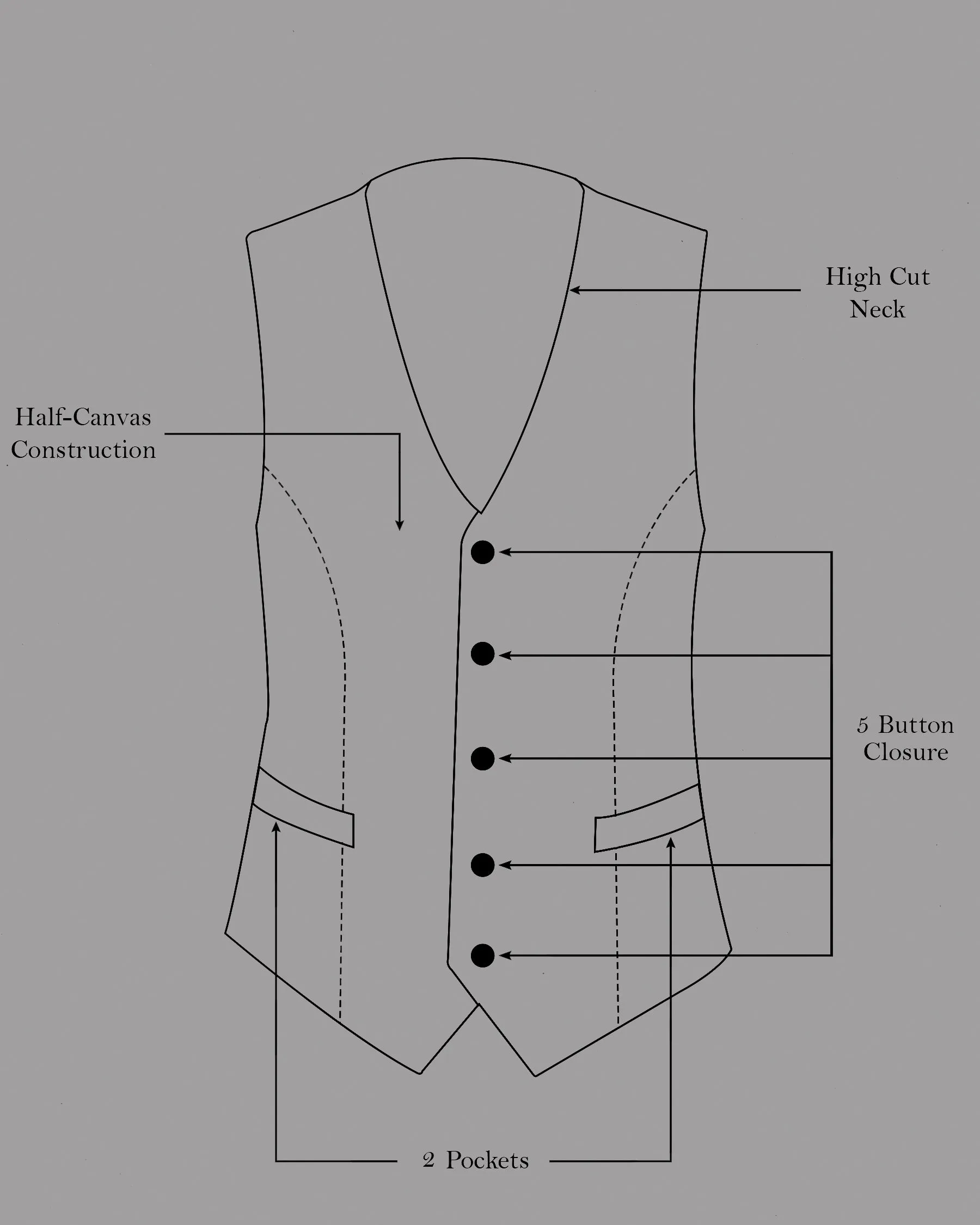 Revolver Violet Luxurious Linen Waistcoat