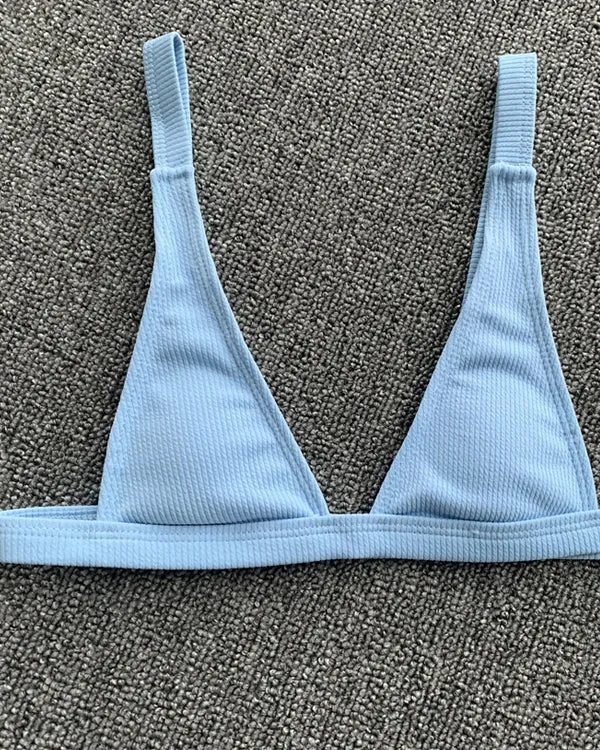 Ribbed Triangle Bikini Sets