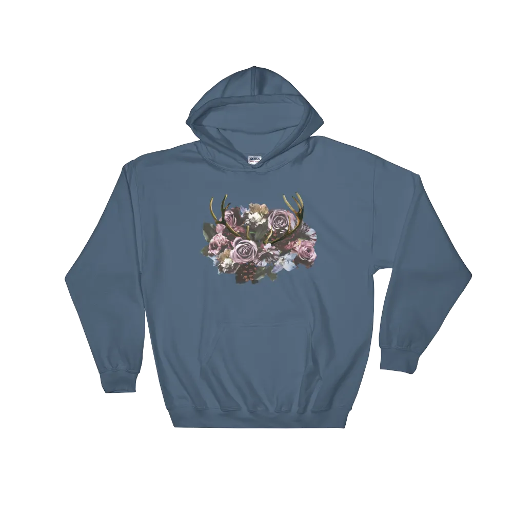 River Row Dark Floral Antlered Hoodie