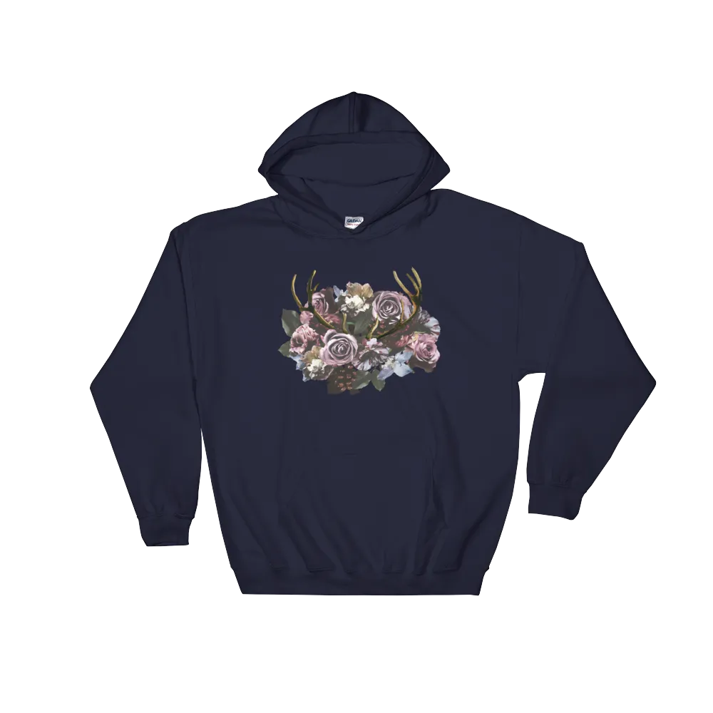 River Row Dark Floral Antlered Hoodie