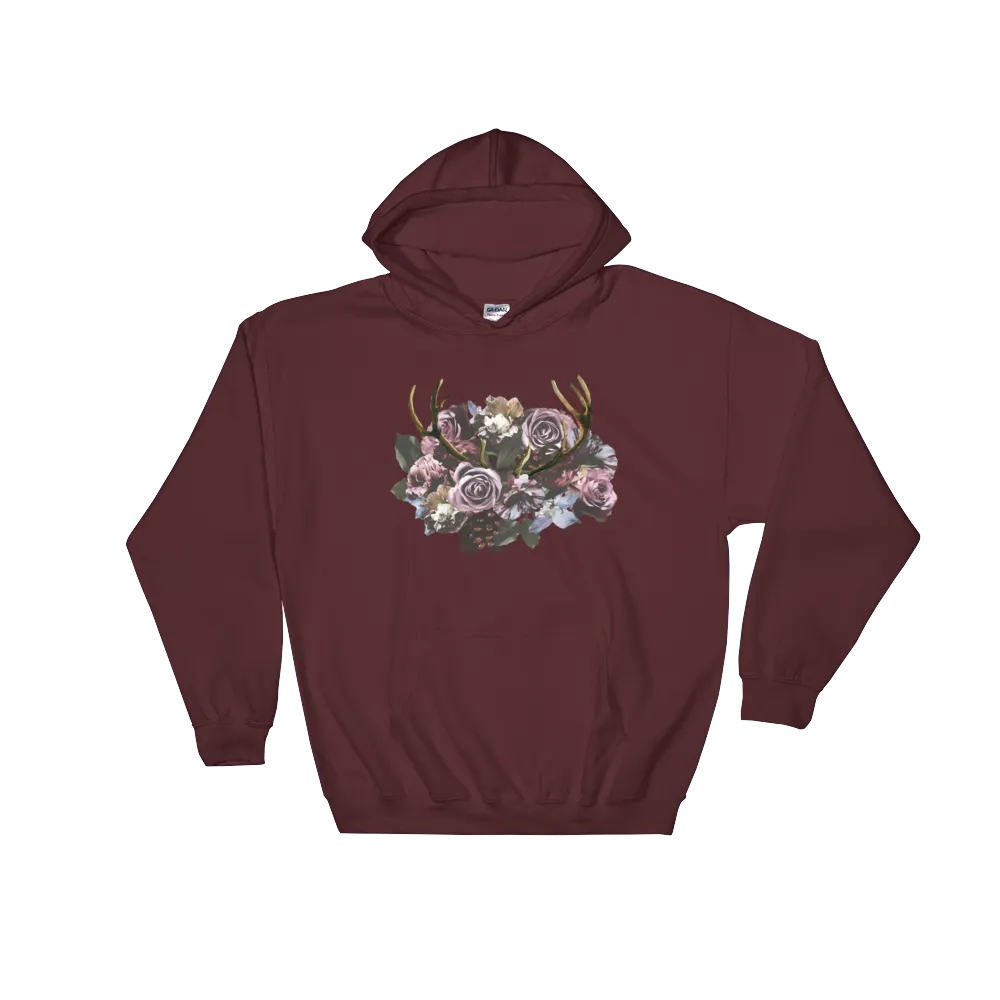 River Row Dark Floral Antlered Hoodie