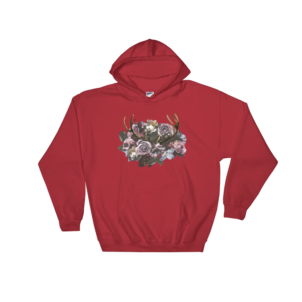 River Row Dark Floral Antlered Hoodie