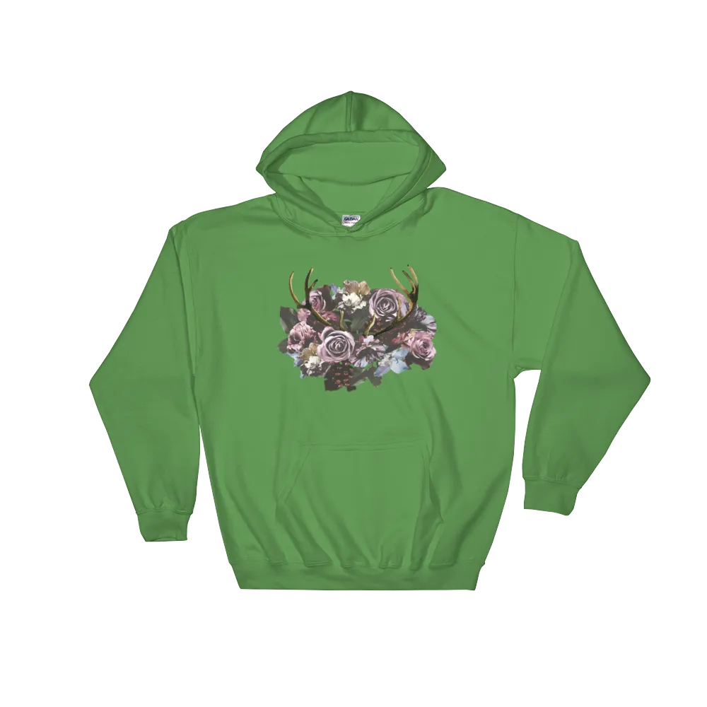 River Row Dark Floral Antlered Hoodie