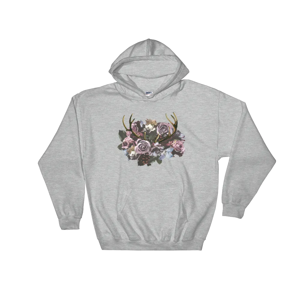 River Row Dark Floral Antlered Hoodie
