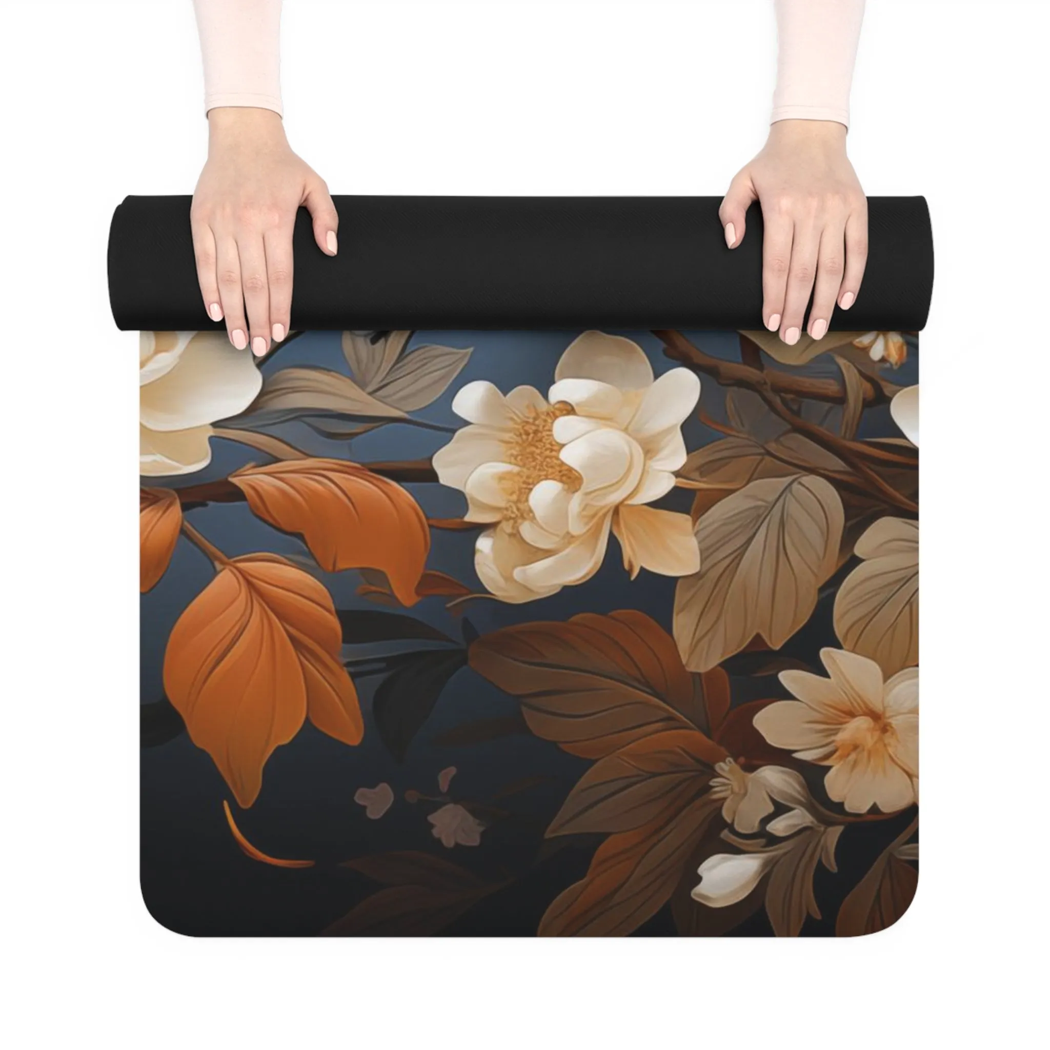 Rubber Yoga Mat- Madalena Makarasana Chinoiserie