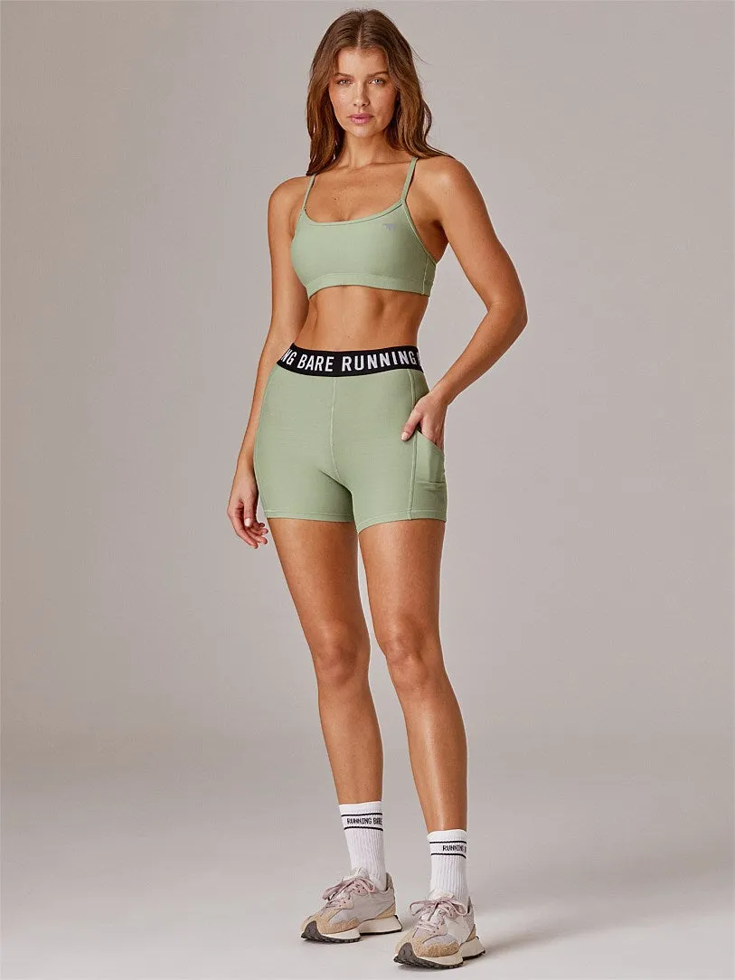 RUNNING BARE ACCELERATE POCKET BIKE SHORTS 4'' PALM
