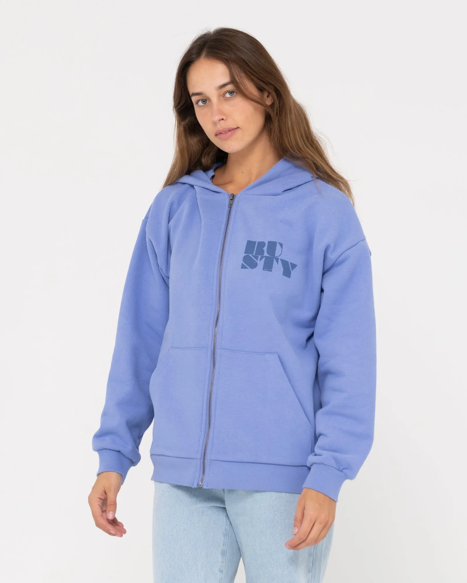 RUSTY CODE OVERSIZE ZIP HOODED FLEECE