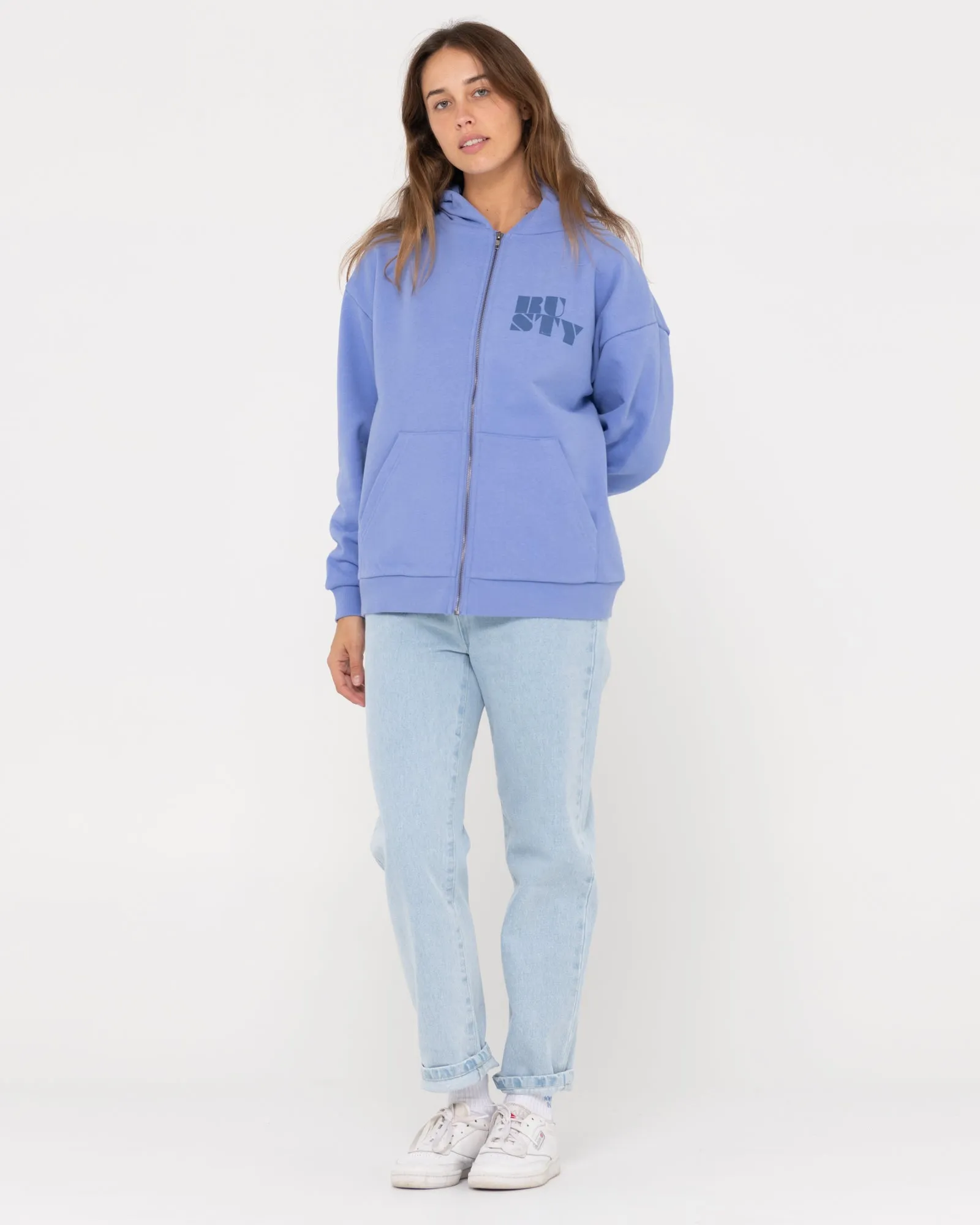 RUSTY CODE OVERSIZE ZIP HOODED FLEECE
