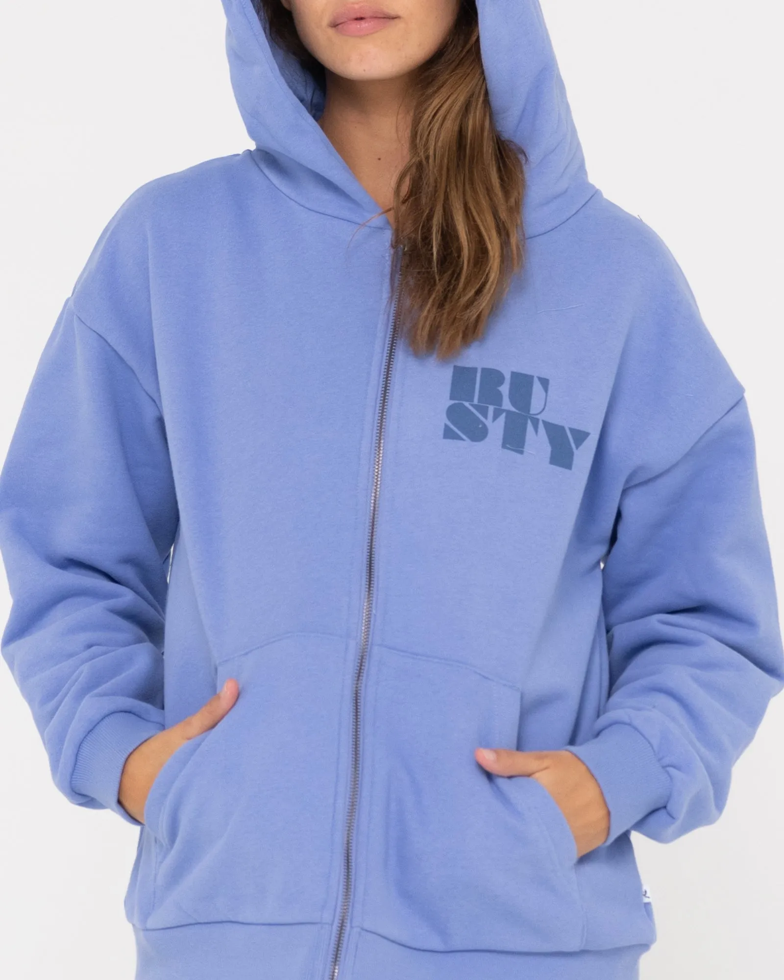 RUSTY CODE OVERSIZE ZIP HOODED FLEECE