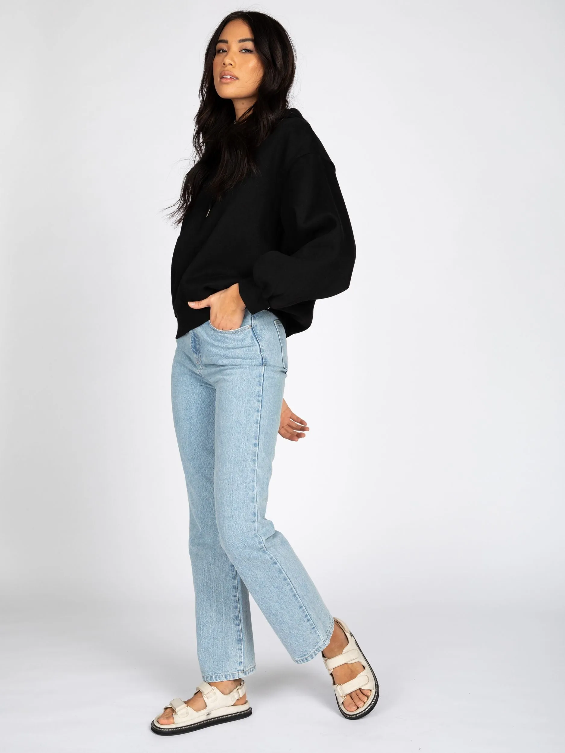 RUSTY SCRIPT OVERSIZE HOODED FLEECE
