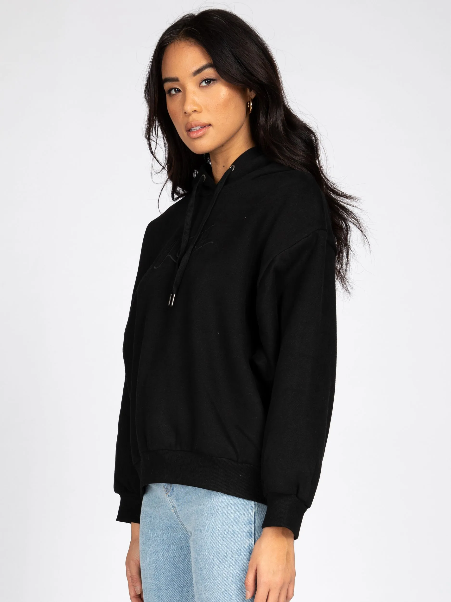 RUSTY SCRIPT OVERSIZE HOODED FLEECE