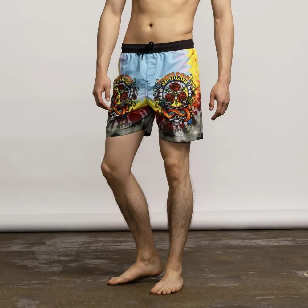 Santa Cruz Swim Shorts Dressen Rose Crew Three - Black Rainbow