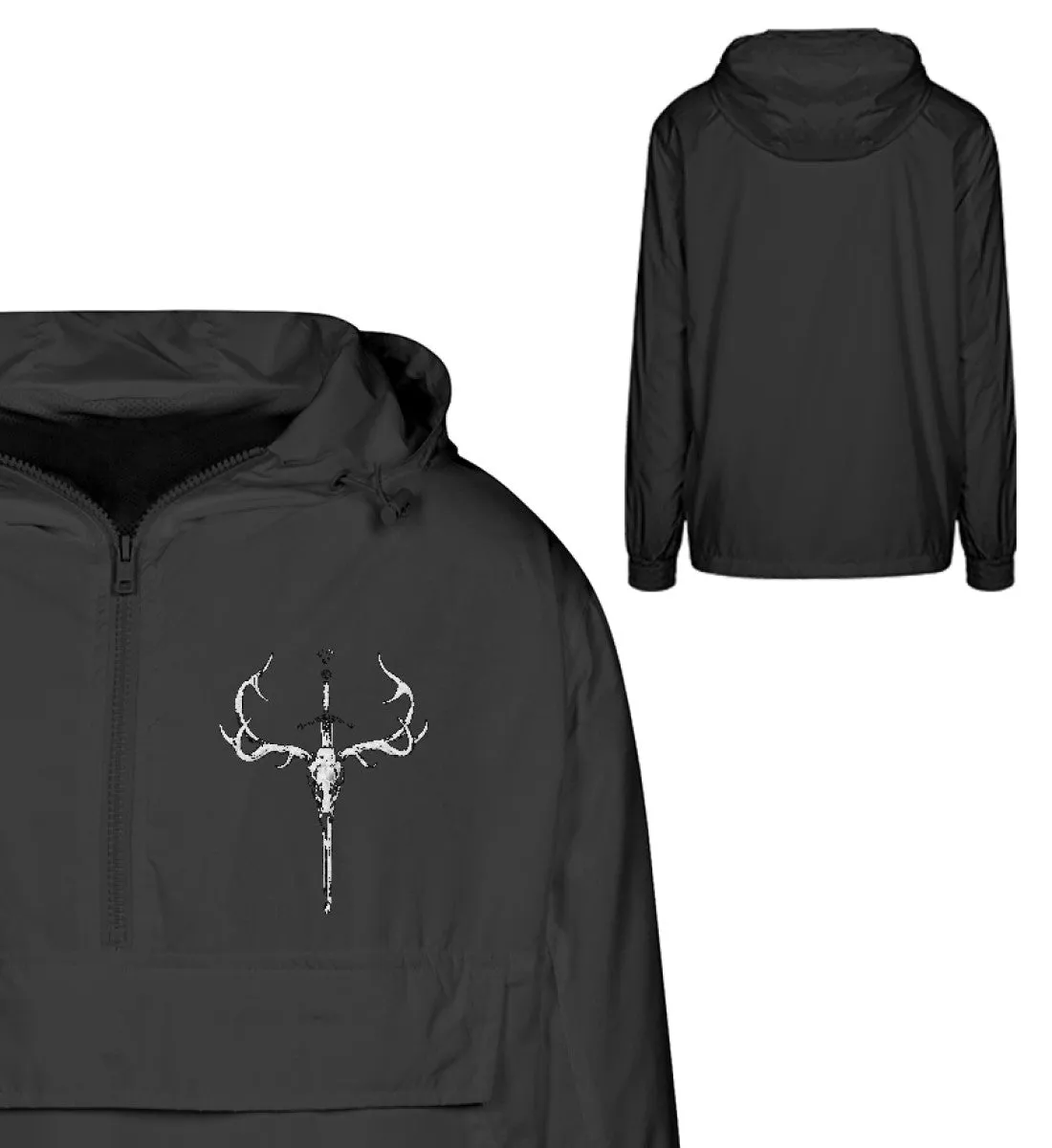 SAOR | "Stag" | Black Windbreaker with Embroidery | Unisex
