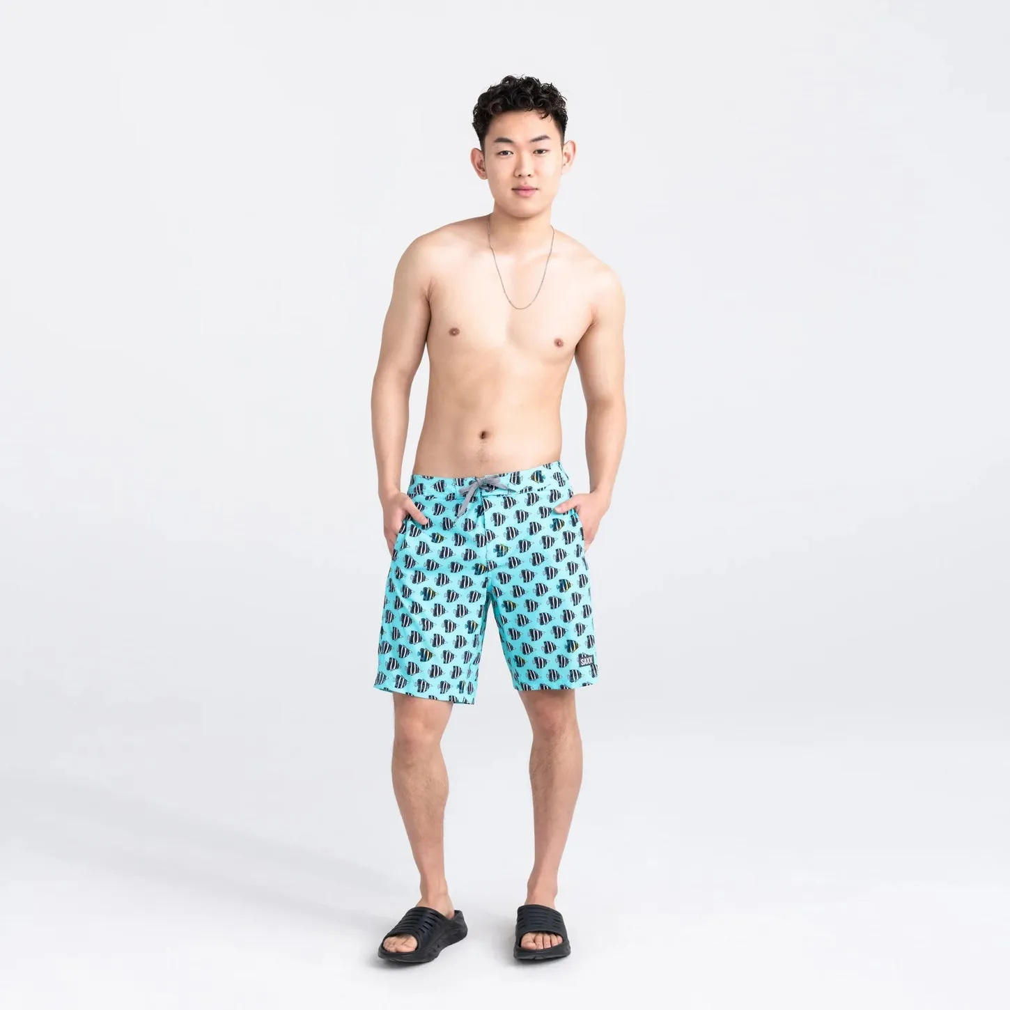 Saxx Mens Betawave 7" Swim Shorts - Fish Tank