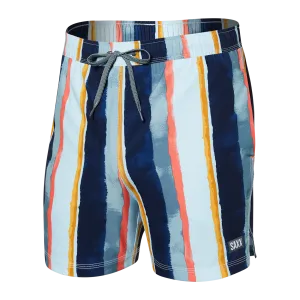 Saxx Mens Oh Buoy Stretch Volley 5" Swim Short - H2O Stripe