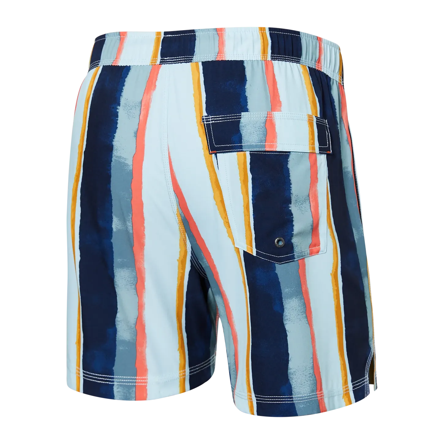 Saxx Mens Oh Buoy Stretch Volley 5" Swim Short - H2O Stripe
