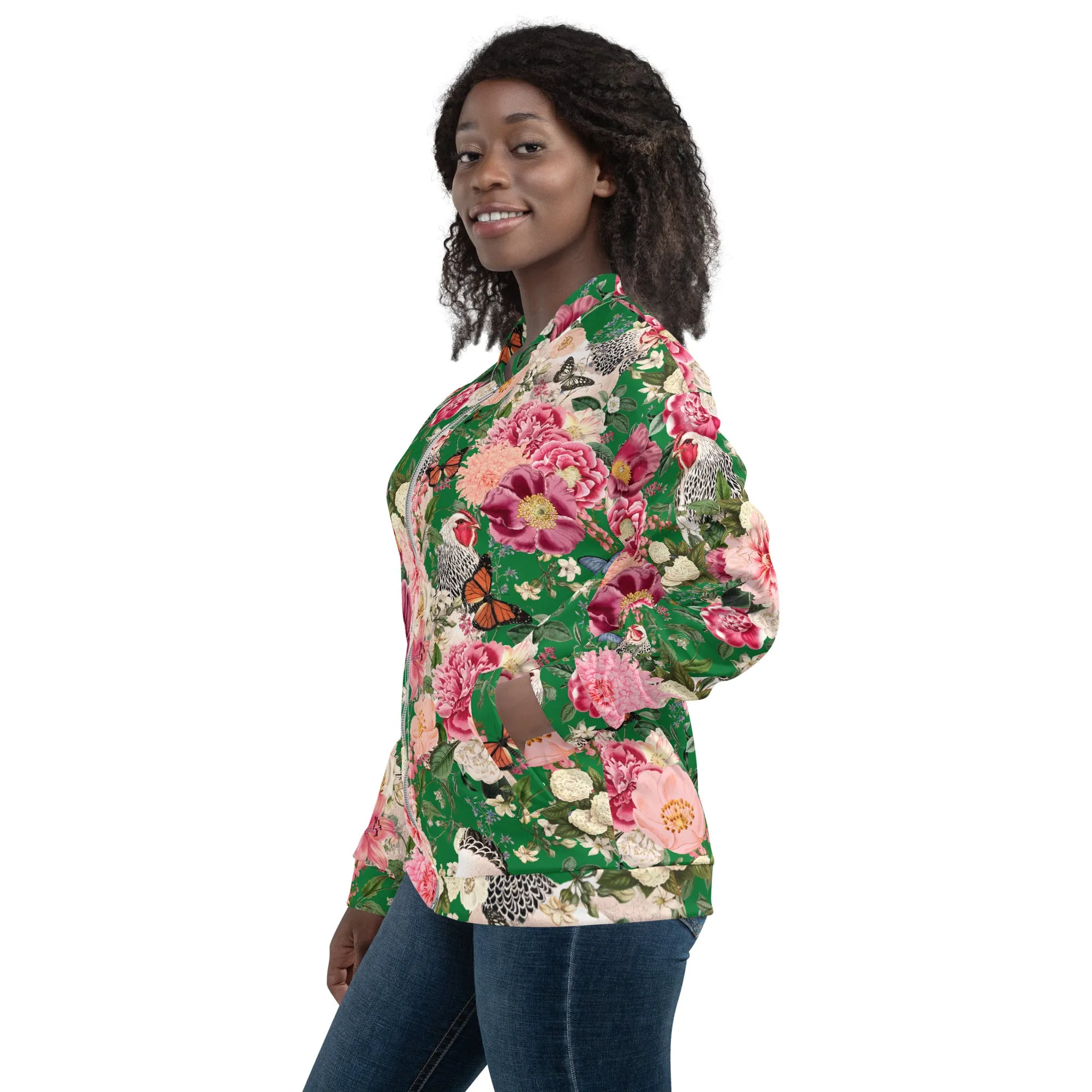 Secret Chicken Garden Bomber Jacket, light brahma