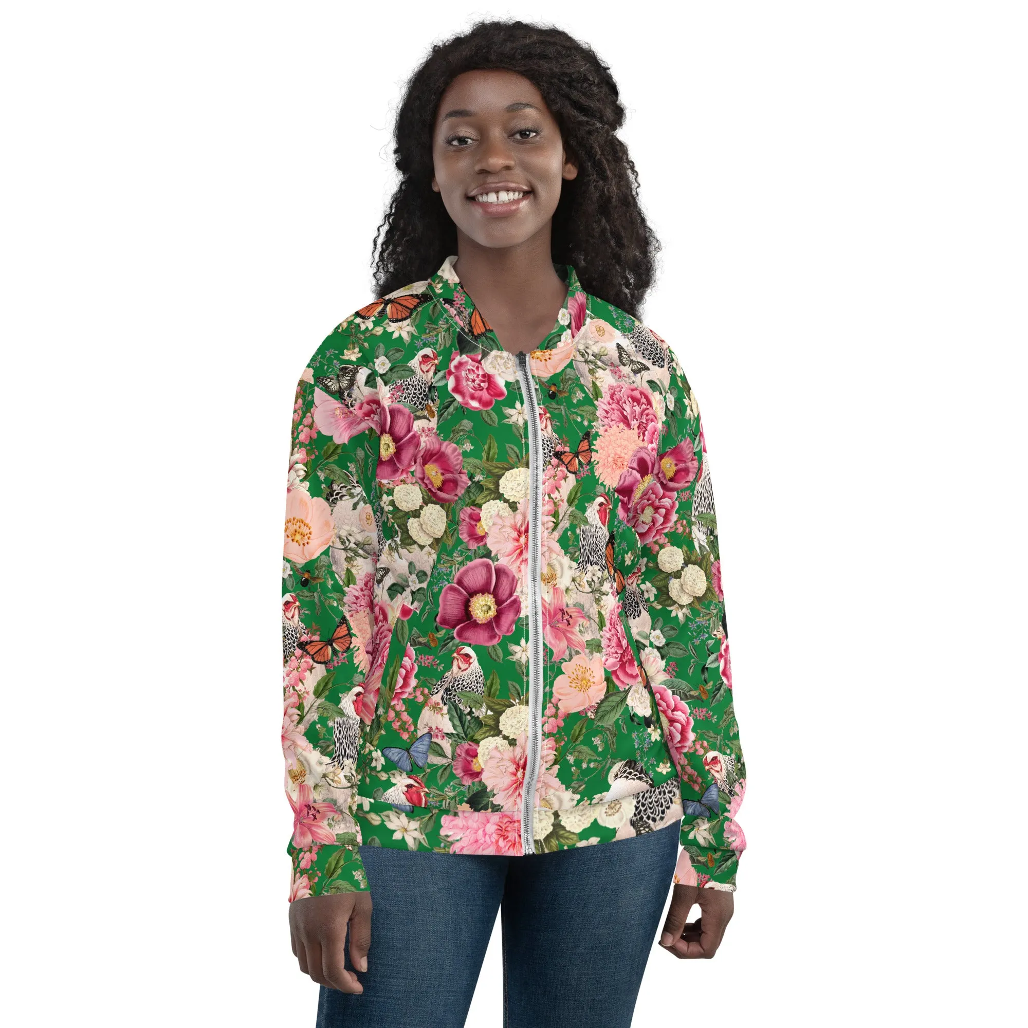 Secret Chicken Garden Bomber Jacket, light brahma