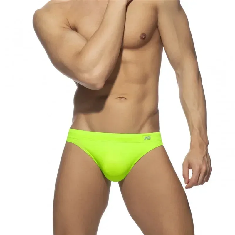 Solid Push up Men Neon Swim Bikni Brief Trunks Sexy Swimwear Beach Surf Shorts Swimsuit Bathing Suit