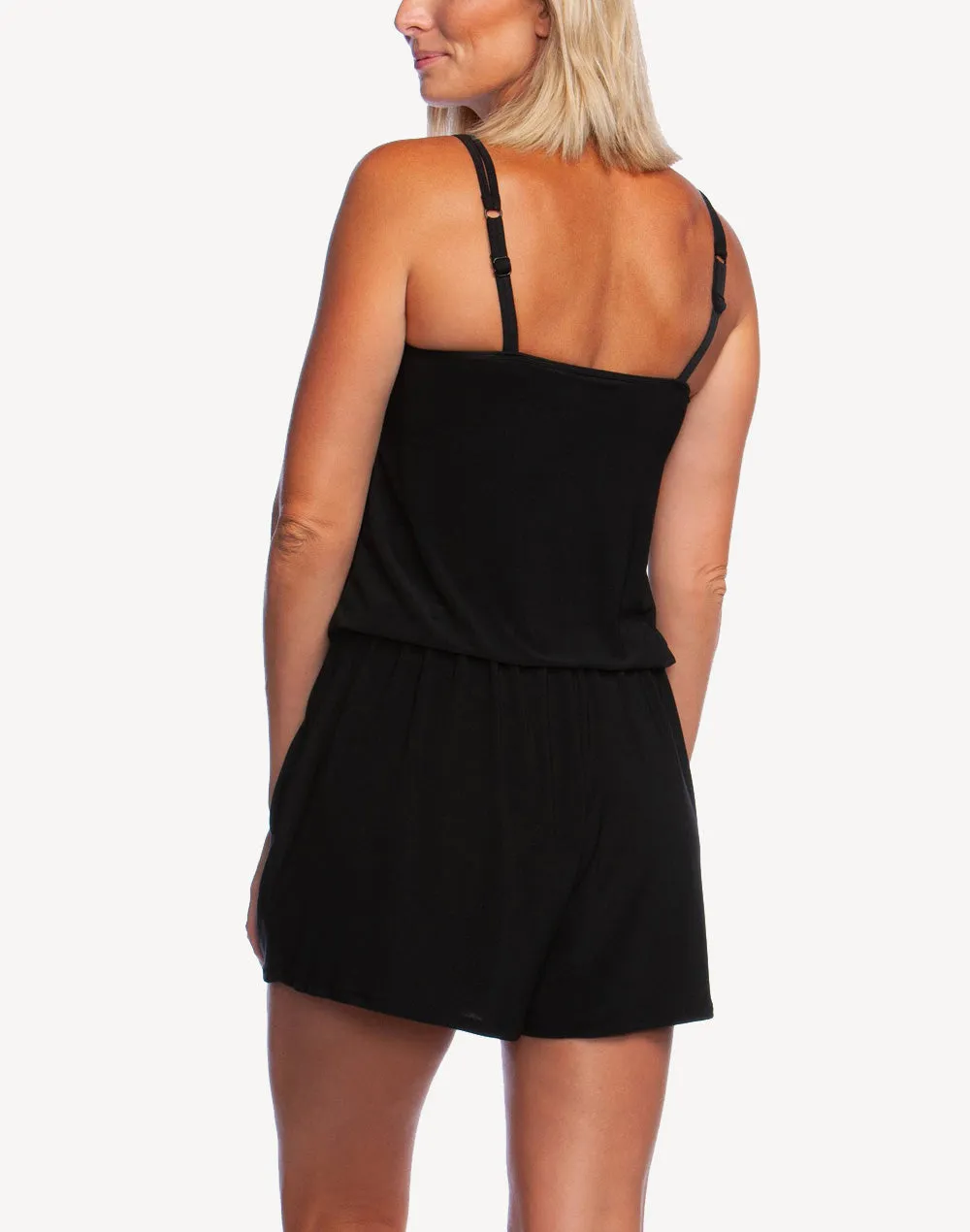 Solid Swim Romper