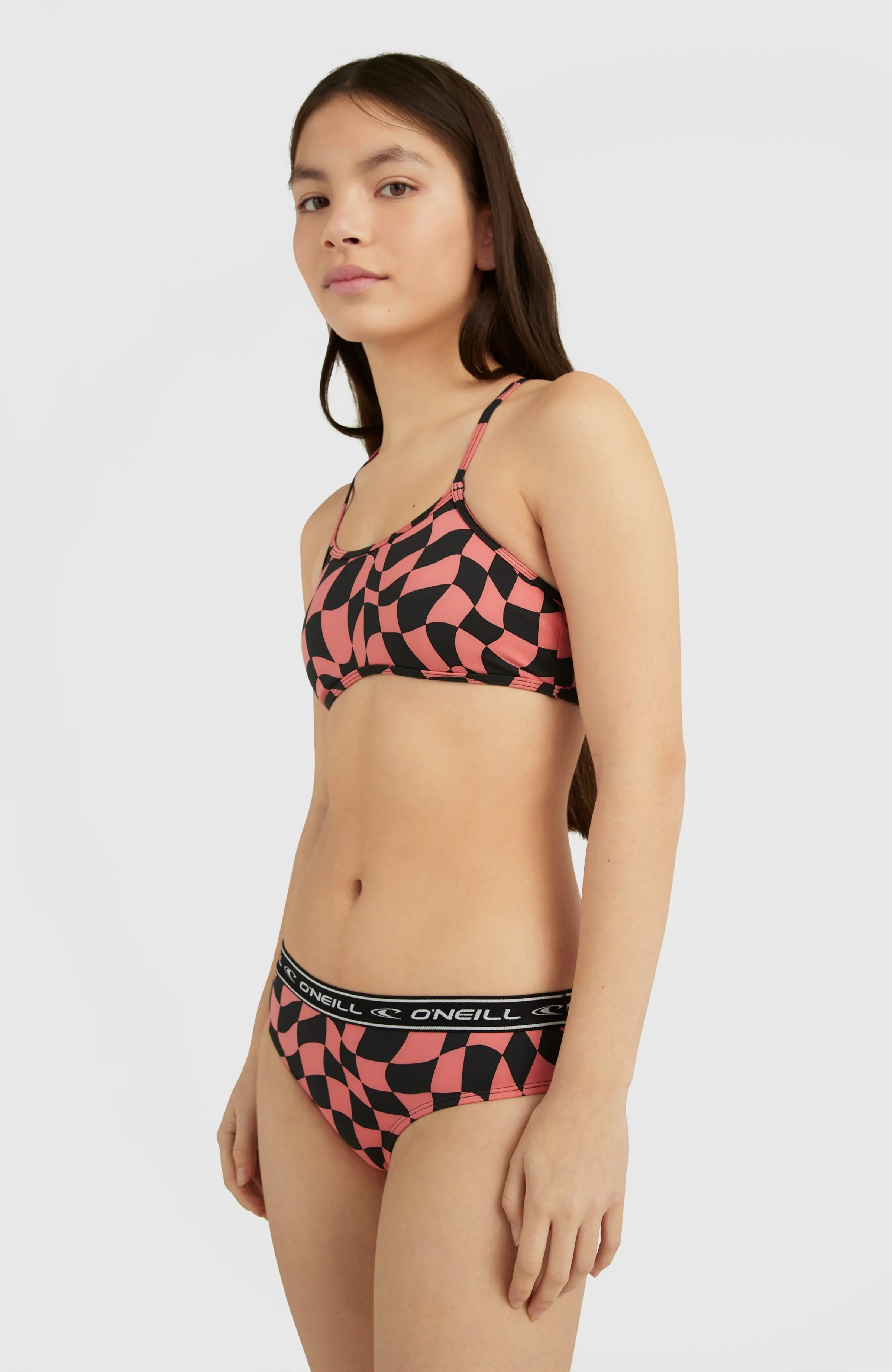 Sportclub Active Bralette Bikini Set | Pink Checkboard