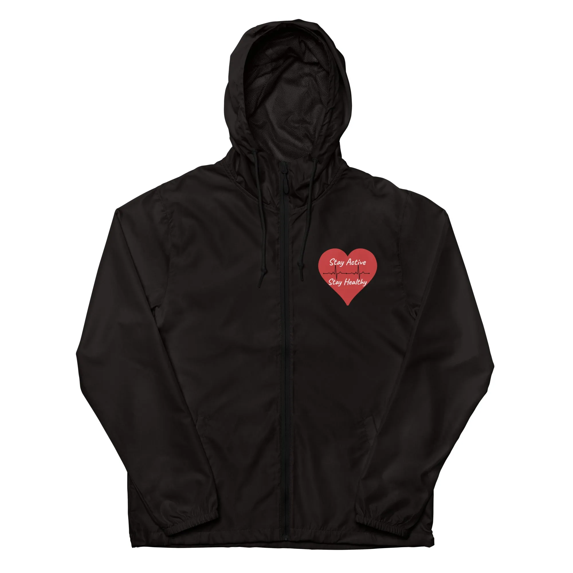 Stay Active Stay Healthy Unisex lightweight zip up windbreaker