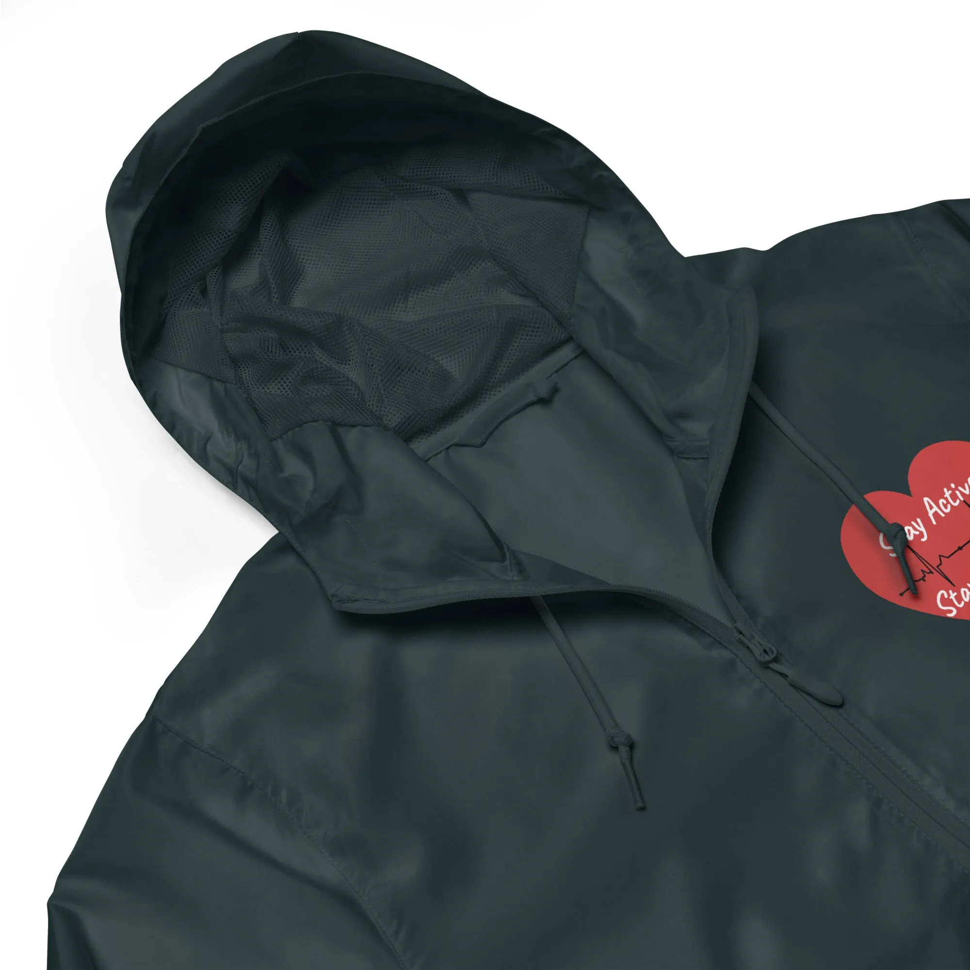 Stay Active Stay Healthy Unisex lightweight zip up windbreaker